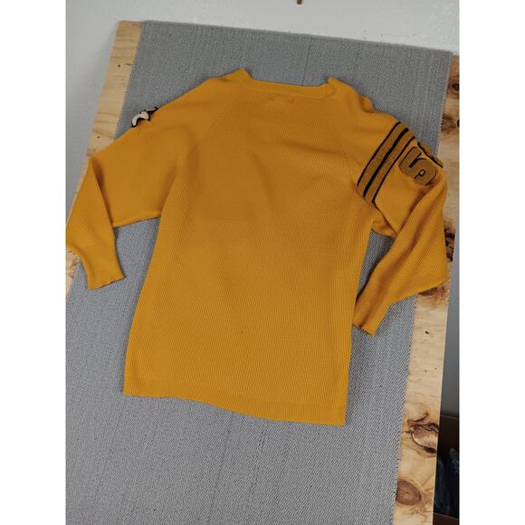 Vtg Cheerleader Cardigan Womens Large Yellow 70s High School Preppy Retro Boho - Picture 8 of 14